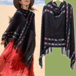 Buddha Stones Tibetan Colorful Striped Rhombus Pattern Shawl Tassels Pullover Winter Cozy Travel Scarf Wrap Tibetan Shawl BS 10