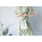 Buddha Stones Handmade Embroidered Flowers Canvas Tote Shoulder Bag Handbag Bag BS 18