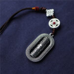 Buddha Stones Tibet Om Mani Padme Hum Prayer Wheel Peace Rotatable Car Hanging Decoration Car Hanging Decoration BS 8
