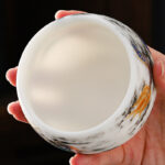 Buddha Stones Dragon Playing With Pearl Design White Porcelain Ceramic Teacup Kung Fu Tea Cup 160ml Cup BS 3