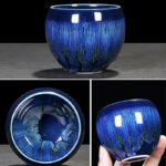 Buddha Stones Chinese Jianzhan Glaze Kiln Change Ceramic Teacup Tenmoku Kung Fu Tea Cup Jian Zhan Tea Cup BS 12