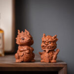 Buddha Stones Luck Dragon Wealth Tea Pet Purple Clay Figurine Decoration Decorations BS main