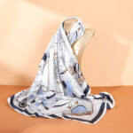 Buddha Stones Oil Painting City Snow Scene Castle Lotus 100% Mulberry Silk Neck Hair Scarf Silk Shawl BS Sailing Trip