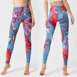 Buddha Stones Colorful Flower Petal Leaves Print Sports Exercise Fitness High Waist Leggings Women's Yoga Pants Women's Leggings BS 16