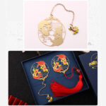 Buddha Stones Gold Koi Fish Metal Brass Hollow Bookmark Bookmarks BS 7