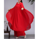 Buddha Stones Simple Pattern Midi Dress Wide Leg Pants Meditation Spiritual Zen Practice Yoga Dance Clothing Women's Meditation Cloth BS 12