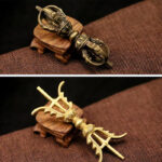 Buddha Stones Handmade Nepal Five Prong Three Prong Vajra Dorje Strength Copper Decoration Dorje BS 18