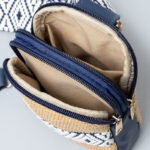 Buddha Stones Small Geometry Straw Woven Crossbody Bag Shoulder Bag Crossbody Bag BS 1