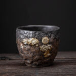 Buddha Stones Lotus Pod Leaf Flower Auspicious Clouds Ceramic Teacup Kung Fu Tea Cup Cup BS Auspicious Clouds 6.6cm*5.4cm*110ml