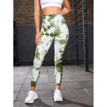 Buddha Stones Tie Dye Print Pants Sports Fitness Yoga High Waist Leggings Women's Yoga Pants Leggings BS 15