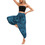 Buddha Stones Casual Loose Round Rose Pattern Harem Trousers Women's Yoga Pants Women's Harem Pants BS 3
