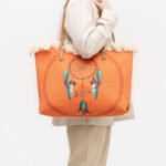 Buddha Stones Large Capacity Dreamcatcher Mandala Tassel Canvas Tote Shoulder Bag Shoulder Bag BS 6
