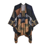 Buddha Stones Tibetan Shawl Deer Vase Geometric Shapes Winter Cozy Travel Scarf Wrap Tibetan Shawl BS 8