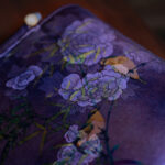 Buddha Stones Purple Magpie Birds Branches Bamboo Handles Handbag Handbags BS 5