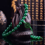 Buddha Stones Natural Green Agate Wrist Mala Manifestation Pocket Mala Car Decoration Wrist Mala&Decorations BS 1