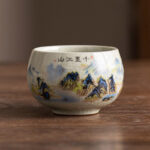 Buddha Stones A Panorama of Rivers and Mountains Ceramic Teacup Kung Fu Tea Cup 150ml Cup BS 1