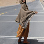 Buddha Stones Tibetan Shawl Border Small Floral Flower Hooded Cloak Winter Cozy Travel Scarf Wrap Tibetan Shawl BS 40