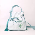 Buddha Stones Embroidered Flowers Wisteria Lily Cotton Linen Tote Crossbody Bag Shoulder Bag Handbag Crossbody Bag BS 7
