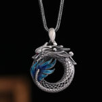Buddha Stones 999 Sterling Silver Year Of The Dragon Auspicious Peace Buckle Carved Success Necklace Pendant (Extra 30% Off | USE CODE: FS30) Necklaces & Pendants BS 2