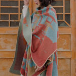 Tibetan Orange Shawl Warm Cloak Scarf Tibetan Shawl BS 4