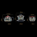 Buddha Stones Peking Opera Mask Pattern Ceramic Gaiwan Sancai Teacup Kung Fu Tea Cup And Saucer With Lid Teapot Cup BS 10