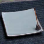 Buddha Stones Lotus Plum Blossom Square Ceramic Spiritual Backflow Incense Burner Incense Burner BS 15