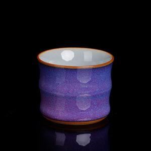 Buddha Stones Kiln Change Ceramic Bamboo Design Teacup Kung Fu Tea Cup Cup BS Purple 6cm*4.8cm*80ml