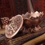 Buddha Stones Tibetan Lotus Shaped Purify Incense Burner Incense Burner BS 3