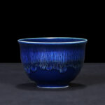 Buddha Stones Chinese Jianzhan Glaze Kiln Change Ceramic Teacup Tenmoku Kung Fu Tea Cup Jian Zhan Tea Cup BS Blue 6.5cm*4.5cm*60ml