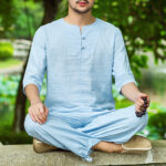 Buddha Stones Meditation Prayer Spiritual Zen Practice Uniform Clothing Men's Set Clothes BS Blue XXL