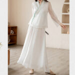 Buddha Stones Retro Prayer Zen Spiritual Meditation Practice Chiffon Clothing Women's Set Clothes BS 17