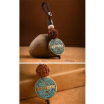 Buddha Stones Tibetan Om Mani Padme Hum Bodhi Seed Peace Key Chain Key Chain BS 17