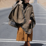 Buddha Stones Tibetan Shawl Border Small Floral Flower Hooded Cloak Winter Cozy Travel Scarf Wrap Tibetan Shawl BS 43