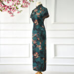 Buddha Stones Vintage Pink Flowers Print Cheongsam Dress Women's Qipao Dress Cheongsam Dresses BS 3