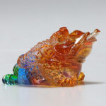 Buddha Stones Feng Shui Frog Handmade Liuli Crystal Art Piece Wealth Home Office Decoration Decorations BS 2