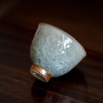 Buddha Stones Lotus Carved Ceramic Teacup Kung Fu Tea Cup Cup BS 2