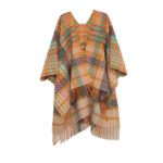 Buddha Stones Tibetan Shawl Colorful Wavy Line Tassels Winter Cozy Travel Scarf Wrap Tibetan Shawl BS Yellow Pink Colorful 155*130cm