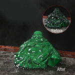 Buddha Stones Color Changing Laughing Buddha Resin Tea Pet Wealth Home Figurine Decoration Decorations BS Green Laughing Buddha 8*7*4.5cm