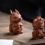 Buddha Stones Luck Dragon Wealth Tea Pet Purple Clay Figurine Decoration Decorations BS 6