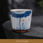 Buddha Stones Lotus Flower Leaf Bamboo Ceramic Teacup Kung Fu Tea Cups Cup BS 2