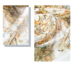 Buddha Stones Jungle Oil Painting Auspicious Clouds 100% Mulberry Silk Scarf Premium Grade 6A Double-sided Silk Neck Scarf Silk Shawl BS 18
