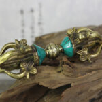 Buddha Stones Tibetan Five Prong Vajra Dorje Handcrafted Nepal Spiritual Power Copper Decoration Dorje BS 7