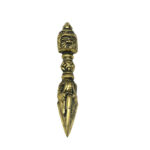 Buddha Stones Handmade Nepal Small Vajra Dorje Engraved Enlightenment Copper Decoration Dorje BS 8