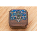 Buddha Stones Retro Handmade Black Walnut Wood Ring Jewelry Storage Box Leaf Wooden Gift Box Jewelry Storage Box BS 8