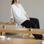 Buddha Stones V-Neck Blouse Women Shirt Long Sleeve Top Chinese Hanfu Style Clothing Long Sleeve Shirt BS 11