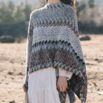 Buddha Stones Tibetan Shawl Gray Brown Striped Knitted Tassels Winter Cozy Travel Scarf Wrap Tibetan Shawl BS 12