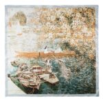 Buddha Stones Jungle Oil Painting Auspicious Clouds 100% Mulberry Silk Scarf Premium Grade 6A Double-sided Silk Neck Scarf Silk Shawl BS 17