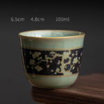 Buddha Stones Butterfly Flower Lotus Koi Fish Plum Blossom Ceramic Teacup Kung Fu Tea Cup 100ml Cup BS Plum Blossom 6.5cm*4.8cm*100ml