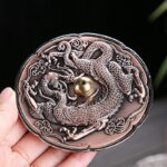 Buddha Stones Round Auspicious Dragon Protection Copper Alloy Stick Incense Burner Decoration Incense Burner BS 2