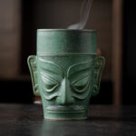 Buddha Stones Bronze Age Relics Sanxingdui Mask Three Star Mound Ceramic Healing Incense Burner Incense Burner BS 2